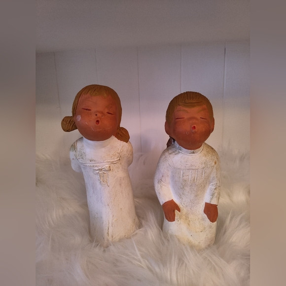 Vintage Hand Made Pottery Christmas Kissing Angels by Jullar of Spain - Picture 4 of 5